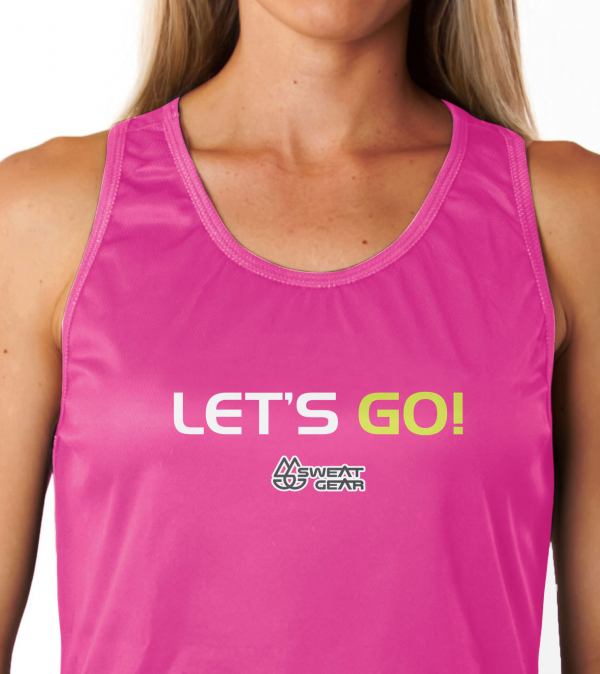 Let's Go! Yellow On Pink - Vest Ladies Online